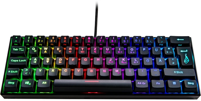 Verbatim SureFire KingPin M1 60% Gaming Keyboard, LEDs RGB, RED Switches, schwarz, USB, DE
