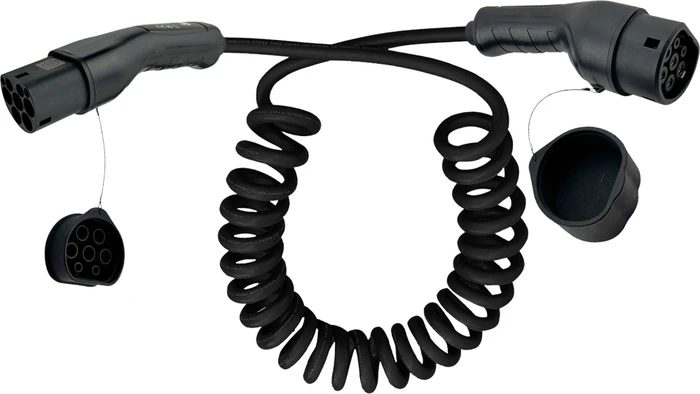 InLine EV Spiral-Autoladekabel, 11kW, 7.5m Spiralkabel