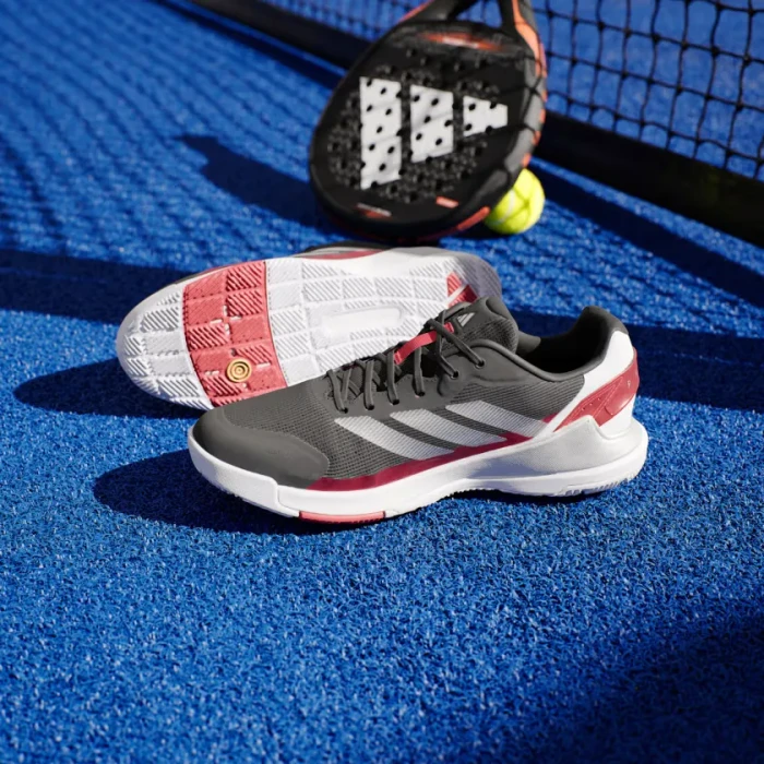 adidas Crazyquick Padel core black/silver metallic/lucid red (Herren)