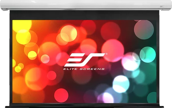 Elite Screens Saker E12 Motorleinwand Premium 221.5x124.5cm weißer Rand