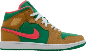 Nike Air Jordan 1 Mid SE chutney/lucky green/hot punch/celesial gold (Herren)