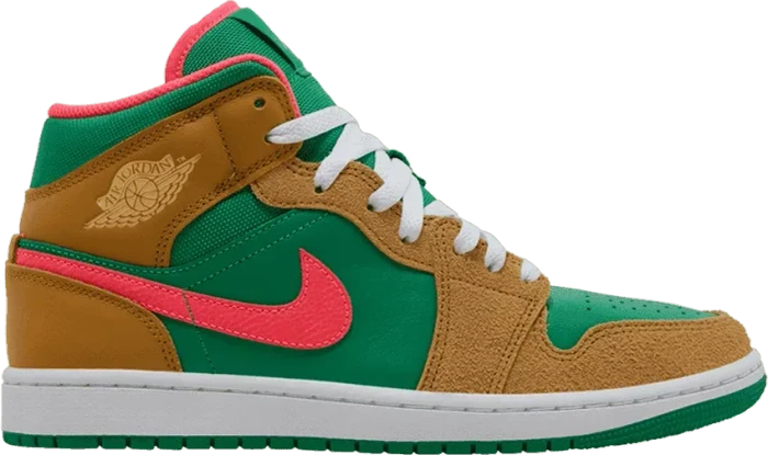 Nike Air Jordan 1 Mid SE chutney/lucky green/hot punch/celesial gold (Herren)