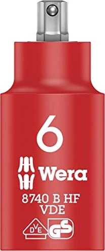 Wera 8740 B VDE HF Zyklop Innensechskant Steckschlüssel 3/8", 6x55mm