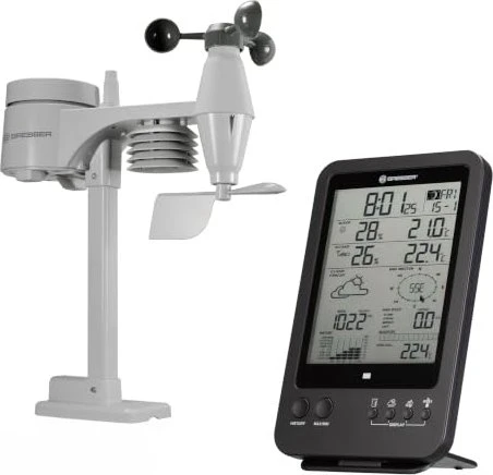 Bresser WetterCenter 5in1 Wettervorhersage-Center schwarz, digital