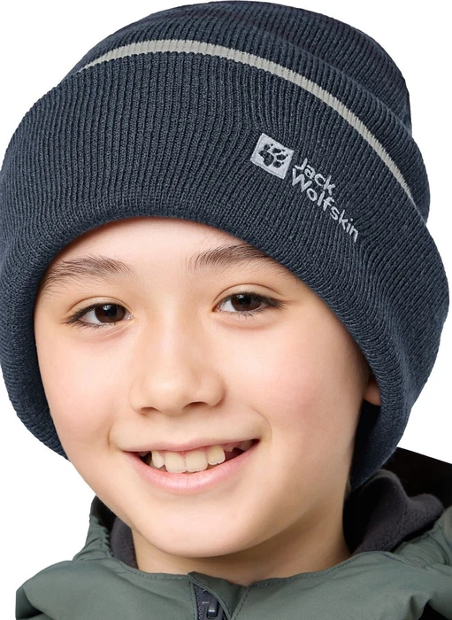 Jack Wolfskin Stripy Knit Beanie midnight sky (Junior)