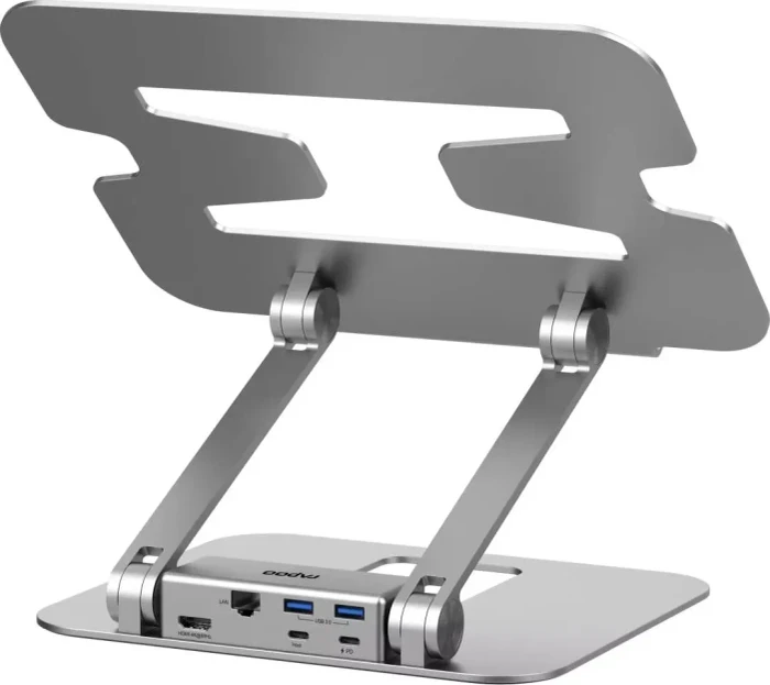 Rapoo UCS-5001 Notebook-Ständer mit magnetischem 5-in-1 USB-C Multiport-Hub, 1x USB-C 3.0 [Buchse]