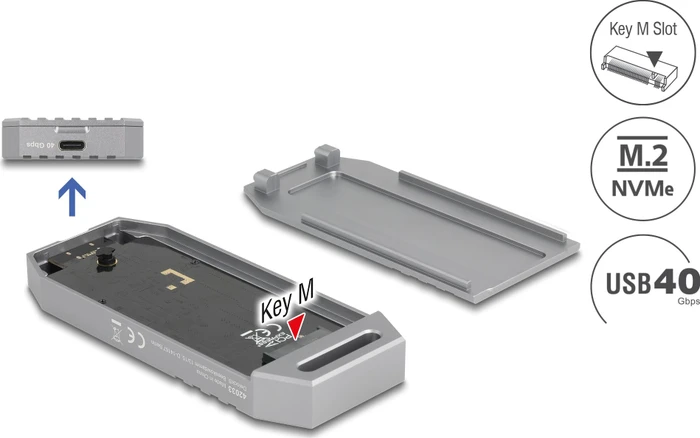 DeLOCK Externes Gehäuse für M.2 NVMe SSD, USB4