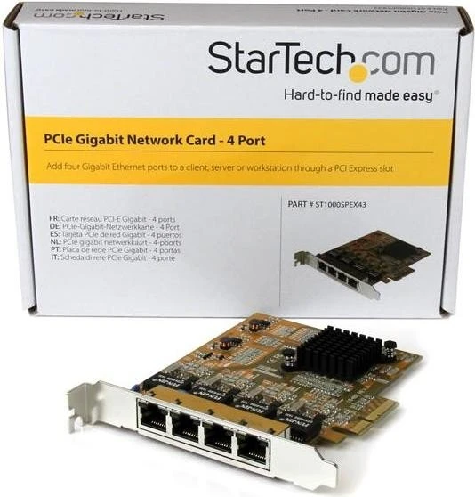 StarTech LAN-Adapter, 4x RJ-45, PCIe x4