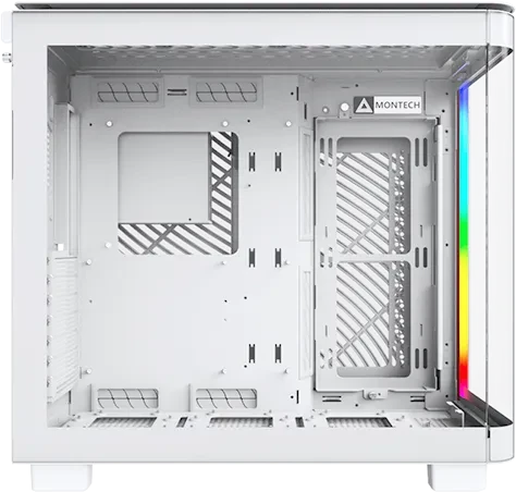 Montech King 95 Pure White, weiß, Glasfenster