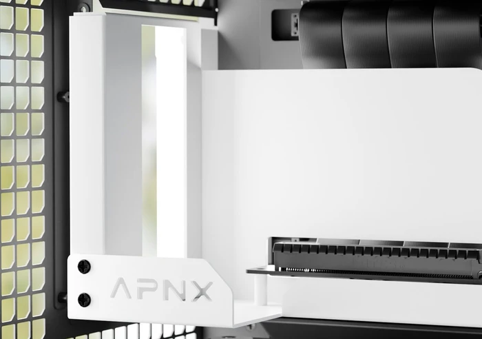 APNX Vertical GPU Holder Kit 2, für APNX V1, gewinkelt, PCIe 5.0, 145mm, weiß
