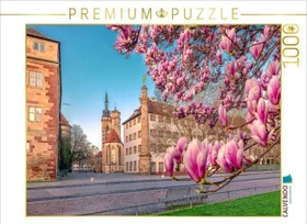 Calvendo Magnolienblüte in Stuttgart und die Stiftskirche