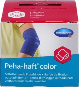 Hartmann Peha-haft Color Fixierbinde latexfrei blau, 4cm x 4m, 1 Stück