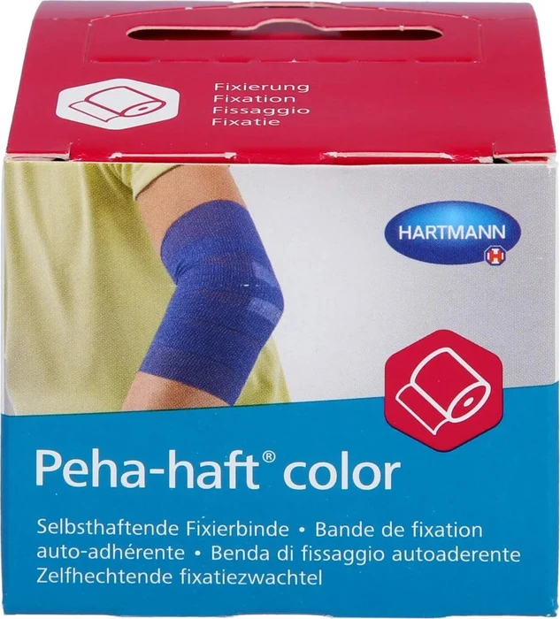 Hartmann Peha-haft Color Fixierbinde latexfrei blau, 4cm x 4m, 1 Stück