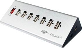 LogiLink Aluminium USB-Hub, 8x USB-A 2.0, USB 2.0 Micro-B [Buchse]