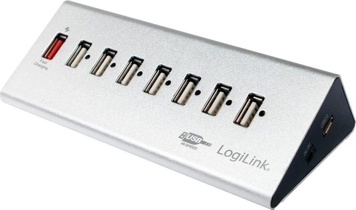 LogiLink Aluminium USB-Hub, 8x USB-A 2.0, USB 2.0 Micro-B [Buchse]