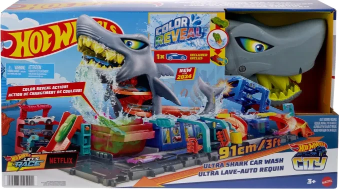 Mattel Hot Wheels City Ultimative Hai Auto-Waschanlage