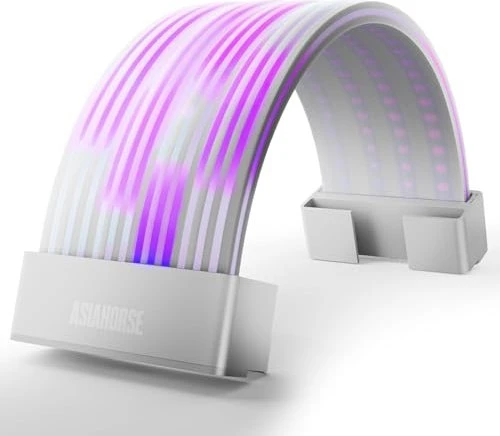 AsiaHorse Kabelabdeckung für 3x 8 Pin Kabel, ARGB beleuchtet, weiß