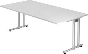 Hammerbacher Ergonomic N-Serie NS2E/W Schreibtisch 200x100cm weiß/silber