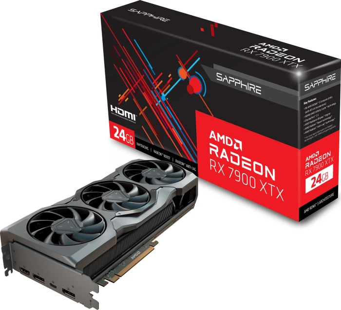 Sapphire Radeon RX 7900 XTX, 24GB GDDR6, HDMI, USB-C, 2x DP, lite retail