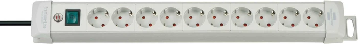 Brennenstuhl Premium-Line mit Schalter, 10-fach, 3m, grau