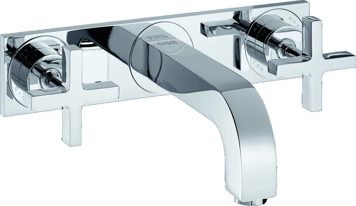 Hansgrohe Axor Citterio Waschbeckenarmatur mit Kreuzgriffen und Platte 226mm chrom