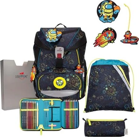 DerDieDas ErgoFlex Exklusiv LED Crazy Schulrucksack-Set, 5-tlg.