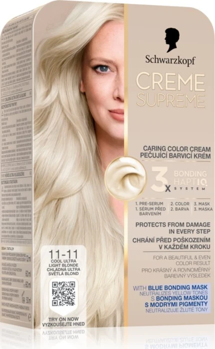 Schwarzkopf Creme Supreme Haarfarbe 11-11 cool ultra light blond, 60ml