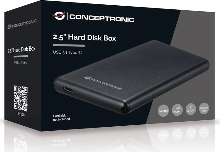 Conceptronic SATA SSD Box, 2.5", USB-C 3.1
