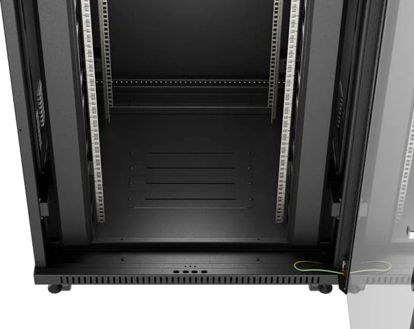 Lanberg 19" Rackschrank 22HE, LCD, freistehend, Flat Pack, V2, Glastür, IP20, RAL 9004, 800mm tief
