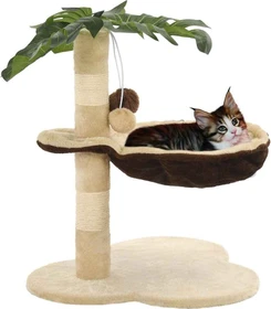 vidaXL Katzen-Kratzbaum mit Sisal-Kratzstange, 50cm, beige/braun