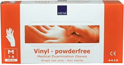 Abena Vinyl Einweghandschuhe M transparent, 100 Stück