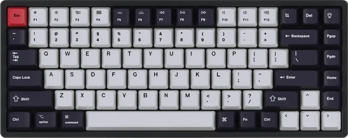 Keychron Q1/Q2/K2 OEM Dye-Sub Keycap-Set Bluish Black White, Kunststoff (PBT), Bluish Black White, schwarz/blau/weiß, 97 Tasten (83+14), ANSI-US