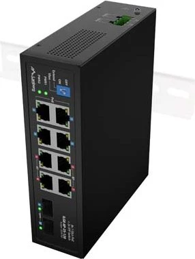 Lanberg ILGE Railmount Gigabit Switch, 8x RJ-45, 2x SFP, 120W PoE++
