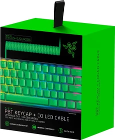 Razer PBT Keycap + Coiled Cable Upgrade Set, Kunststoff (PBT), Cherry-Profil, Razer Green, grün, 120 Tasten, ISO-UK, ANSI-US
