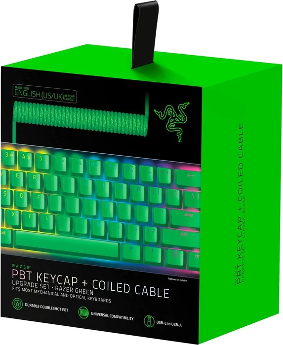 Razer PBT Keycap + Coiled Cable Upgrade Set, US/UK