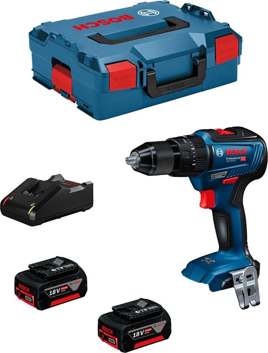 Bosch Professional GSB 18V-55 Akku-Schlagbohrschrauber inkl. L-Boxx + 2 Akkus 5.0Ah