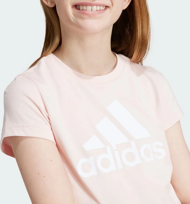 adidas Essentials Big Logo Cotton T-Shirt kurzarm sandy pink/white (Junior)