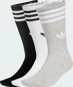 adidas 3-Streifen High Crew Socken white/medium grey heather/black, 3 Paare