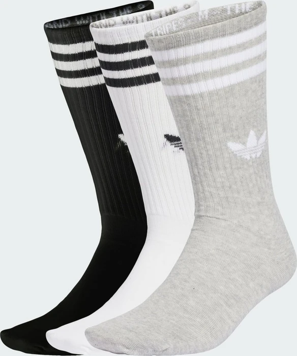 adidas 3-Streifen High Crew Socken white/medium grey heather/black, 3 Paare