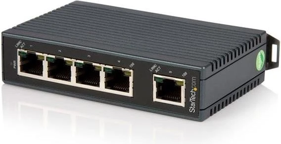 StarTech IES Industrial Railmount Switch, 5x RJ-45