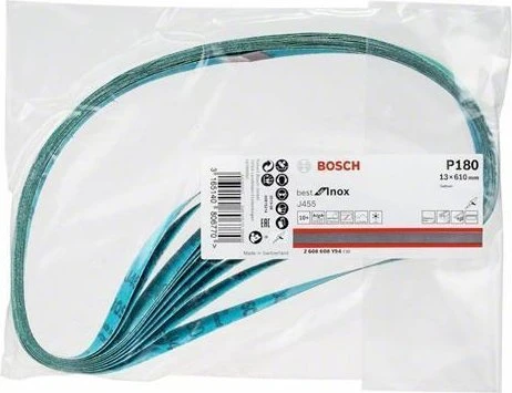 Bosch Professional J455 Best for Inox Schleifband K180, 13x610mm, 10 Stück