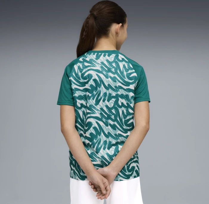 Puma FIFA WM 2026 Portugal Aufwärmtrikot kurzarm green lagoon/ruby shimmer (Junior)