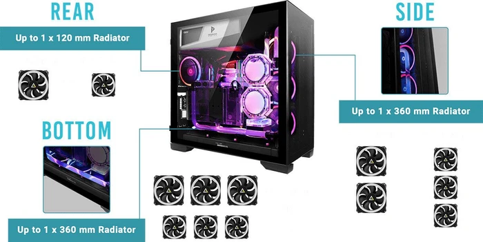 Antec P120 Crystal, schwarz, Glasfenster