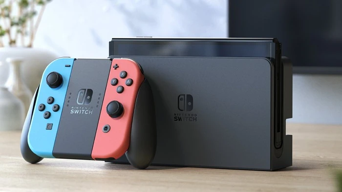 Nintendo Switch OLED schwarz/blau/rot