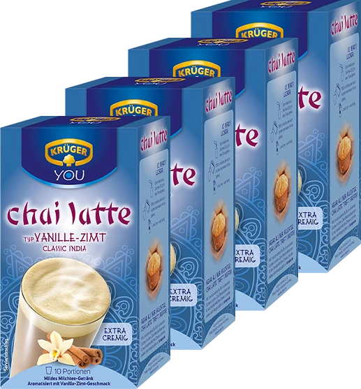 Krüger You Chai Latte Vanille-Zimt Tee Beutel, 40 Stück (4x 10 Stück)