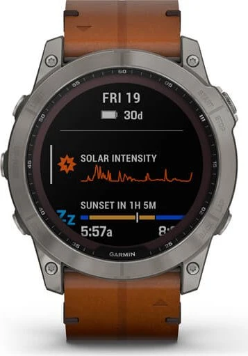 Garmin Fenix 7X Sapphire Solar titanium/chestnut