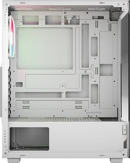 AeroCool Pivot White, inkl. 1x Lüfter, Lüfter LED ARGB, Glasfenster