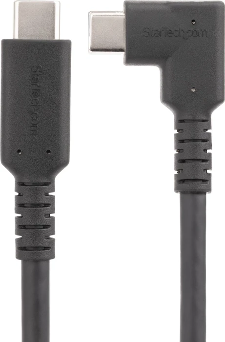 StarTech USB Kabel, USB 3.1, 10Gb/s, 4K60Hz, 100W, USB-C [Stecker] auf USB-C [Stecker], 90° gewinkelt, 200cm