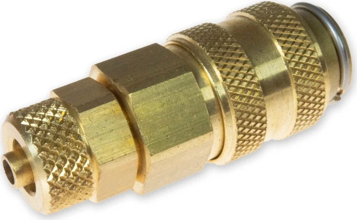 DRAK-Aquaristik Einhandkupplung Messing für Kunststoffschlauch, 4/6mm