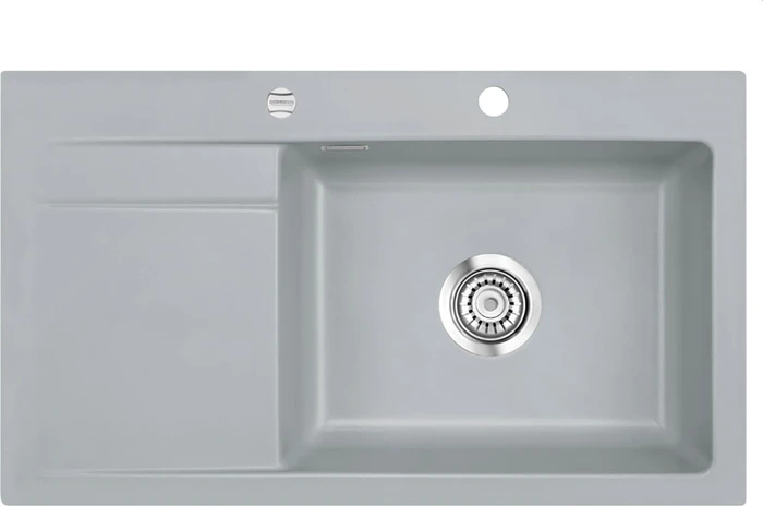 systemceram Stema 86 SL Einbau Becken rechts mit Ablauffernbedienung titan